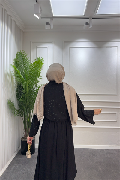 Bağlamalı etekli takım siyah - Resim 3